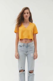 BDG Arcadian Notch Neck Cropped Tee at Urban Outfitters